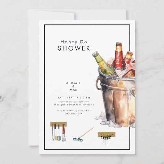 Emmer van Bier Honing Do Koppels Bruiloft Douche Kaart (Voorkant)
