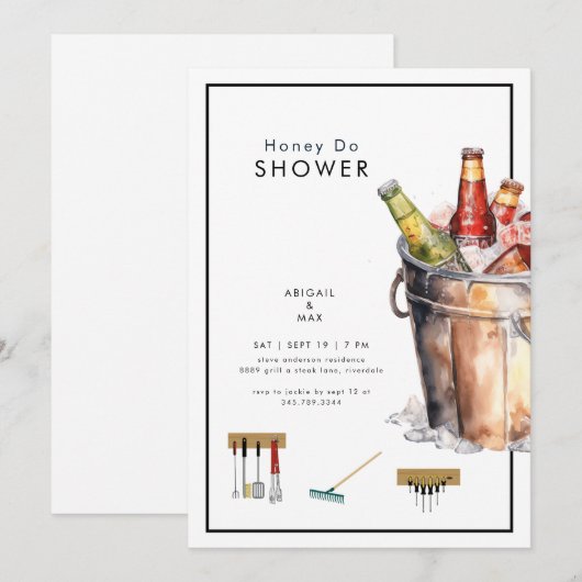 Emmer van Bier Honing Do Koppels Bruiloft Douche Kaart (Voorkant / Achterkant)