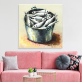 Emmer van de vis - Afdruk van de schilderachtige s Canvas Afdruk (Insitu (Woonkamer))