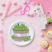 Emmer van groene appels papieren bordje (Feest)