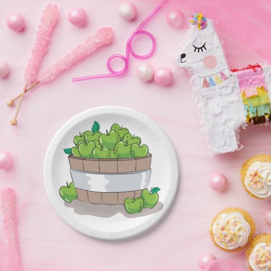 Emmer van groene appels papieren bordje (Feest)