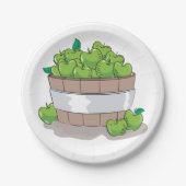 Emmer van groene appels papieren bordje (Voorkant)