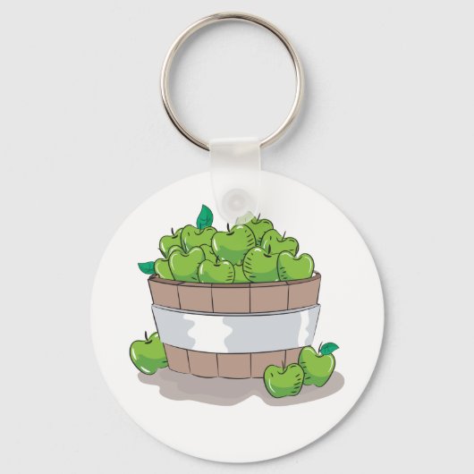 Emmer van groene appels sleutelhanger (Voorkant)