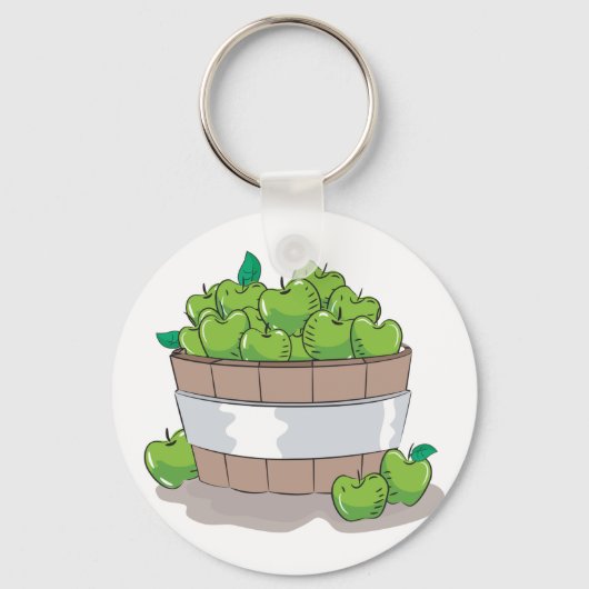 Emmer van groene appels sleutelhanger (Achterkant)
