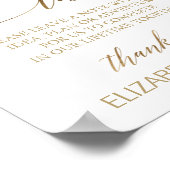 Emmer van legant Gold Calligraphy Bucket List Poster (Hoek)