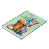 Emmer van schoonmaakbenodigdheden notitieboek (Linkerzijde)