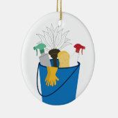 Emmer voor reinigingsbenodigdheden keramisch ornament (Rechts)