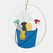 Emmer voor reinigingsbenodigdheden keramisch ornament (Links)