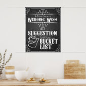 Emmerlijst voor bruiloft "Laat een bruiloftswens a Poster (Keuken)