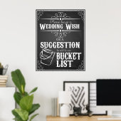 Emmerlijst voor bruiloft "Laat een bruiloftswens a Poster (Thuiskantoor)