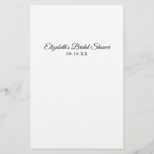 Emmerlijst | VRIJGEZELLENFEEST Briefpapier (Achterkant)