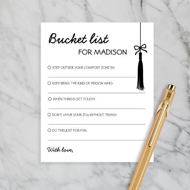 Emmerlijst Zwart & Wit Advies Chic Afstuderen (Bucket List Black & White Advice Chic Graduation)