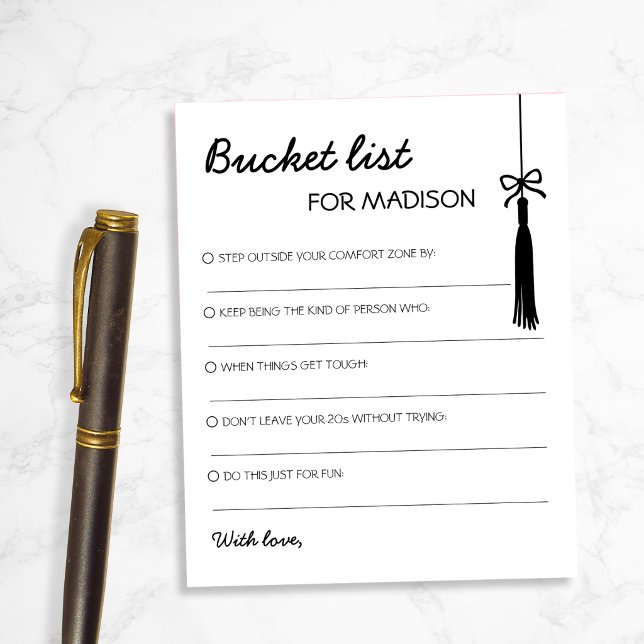Emmerlijst Zwart & Wit Advies Chic Afstuderen (Bucket List Black & White Advice Chic Graduation)