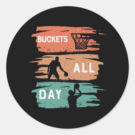 Emmers alle dag | Basketball-ontwerp Ronde Sticker (Voorkant)