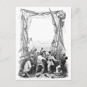 Emmers en een schip met verscherpte piraterij Briefkaart