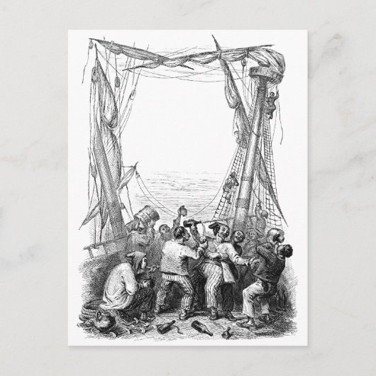  Emmers en een schip met verscherpte piraterij Briefkaart (Voorkant)