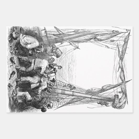  Emmers en een schip met verscherpte piraterij Inpakpapier Vel (Voorkant)