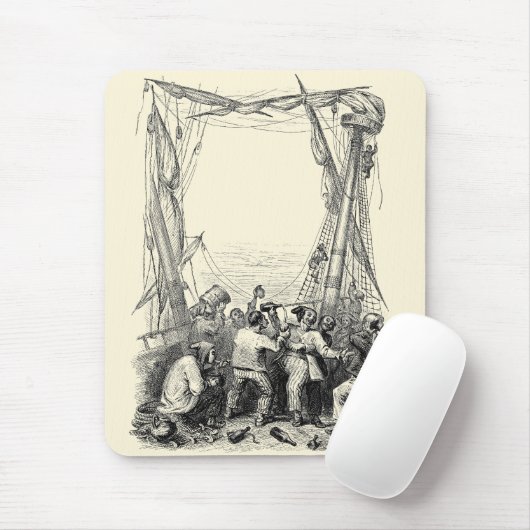  Emmers en een schip met verscherpte piraterij Muismat (Met muis)