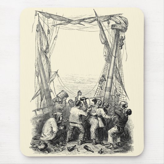 Emmers en een schip met verscherpte piraterij Muismat (Voorkant)