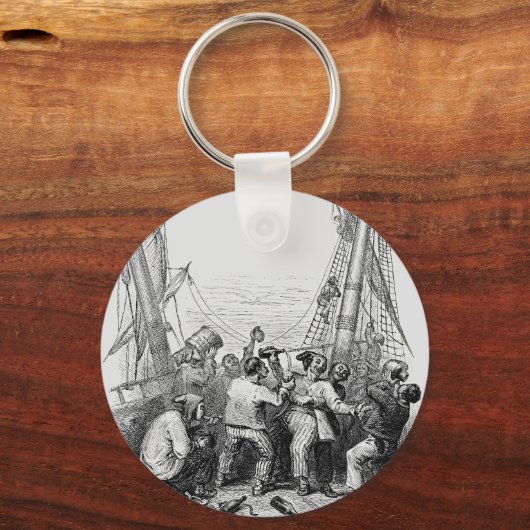  Emmers en een schip met verscherpte piraterij Sleutelhanger (Achterkant)
