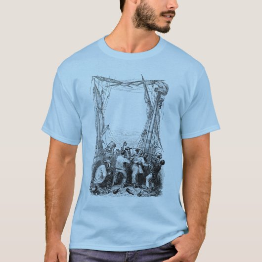 Emmers en een schip met verscherpte piraterij T-shirt (Voorkant)