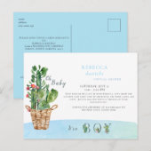 Emmers van Cacti Blue Oh Baby shower door Mail Ann Aankondigingskaart (Voorkant / Achterkant)