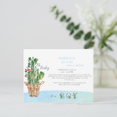 Emmers van Cacti Blue Oh Baby shower door Mail Ann Aankondigingskaart (Staand voorkant)