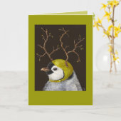 Emmett de pinguïn kaart (Gele Bloem)