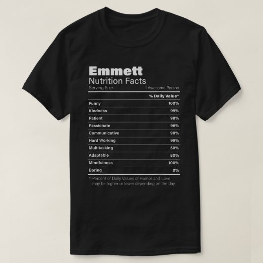 Emmett Nutrition Persoonlijke benaming Funny T-shirt (Design voorkant)