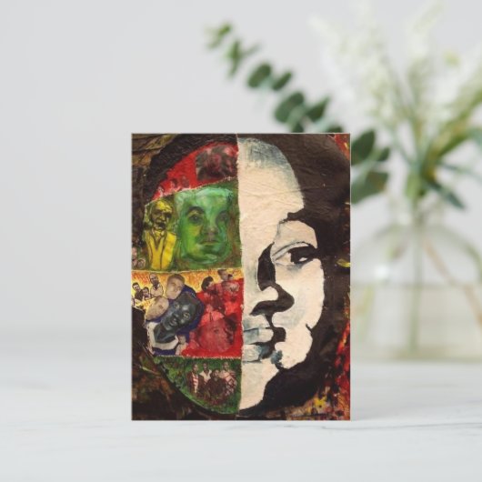 Emmett Till Abstract Collage Postcard Briefkaart (Staand voorkant)