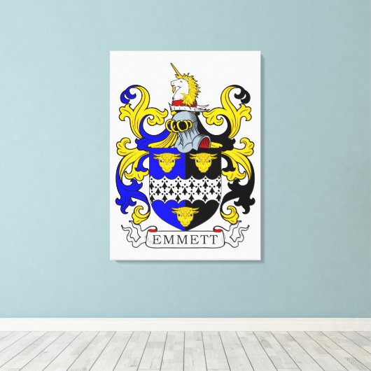 Emmett Wapen Canvas Afdruk (Insitu (Houten vloer))