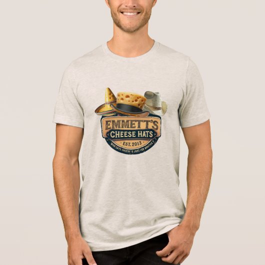Emmett's Cheese Hats (Fake Logo) Tri-Blend Shirt
