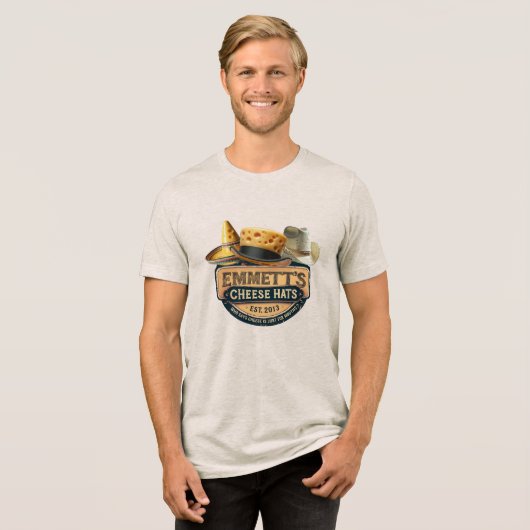 Emmett's Cheese Hats (Fake Logo) Tri-Blend Shirt
