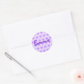 Emmie in het Paars Ronde Sticker (Envelop)