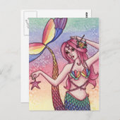Emmy — Rainbow Mermaid Briefkaart (Voorkant / Achterkant)