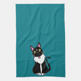 Emmy The Tuxedo Cat Theedoek