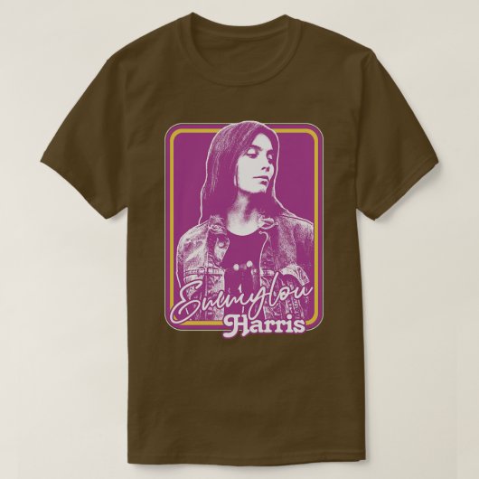 Emmylou Outlaw Land Retro Fan Design T-shirt (Design voorkant)