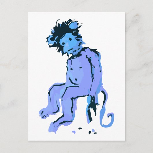 emo aap inkt briefkaart (Voorkant)