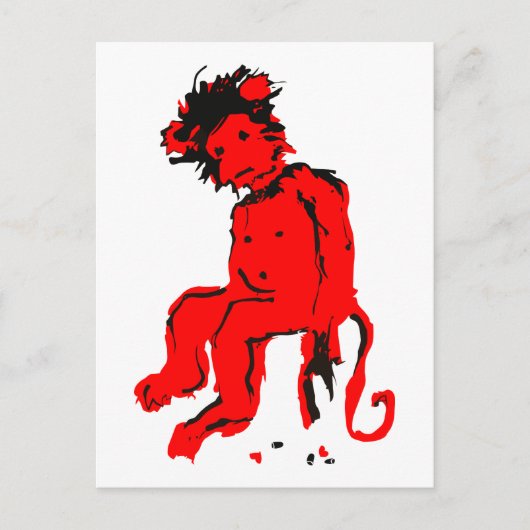 emo aap inkt briefkaart (Voorkant)