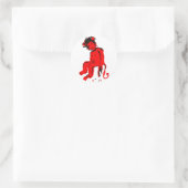emo aap inkt ronde sticker (Tas)