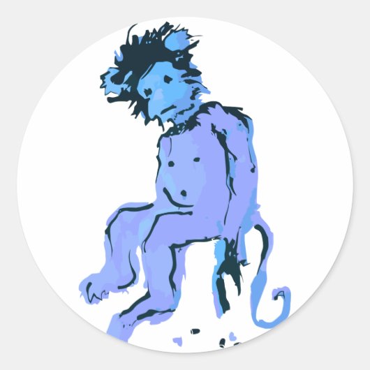 emo aap inkt ronde sticker (Voorkant)