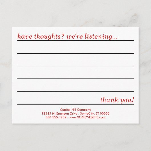 emo-achtige commentaarkaart briefkaart (Voorkant)