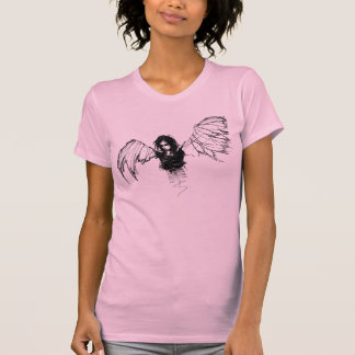 emo angel ringer t-shirt