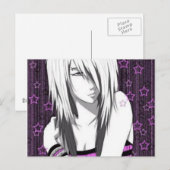 Emo Anime Girl Briefkaart (Voorkant / Achterkant)