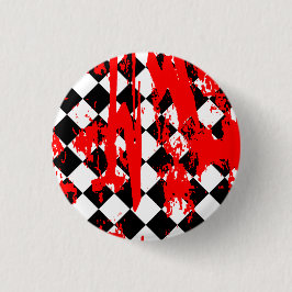 Emo Argyle Paint Splatter Ronde Button 3,2 Cm