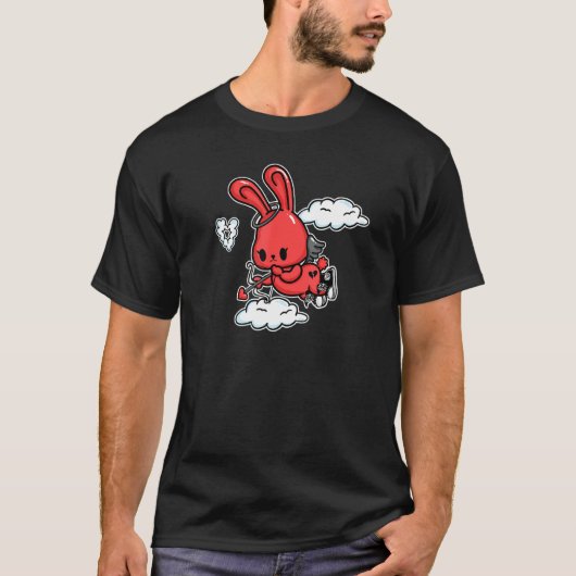 Emo Bunny Angel Alt Aesthetic Soft Gothic Valent T-shirt (Voorkant)