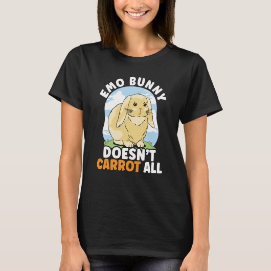 Emo Bunny Doesn't Carrot All Bunny Rabbit Animal B T-shirt (Voorkant)