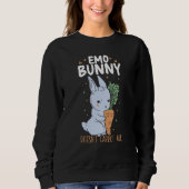 Emo Bunny Doesn't Carrot All Bunny Rabbit Animal B Trui (Voorkant)