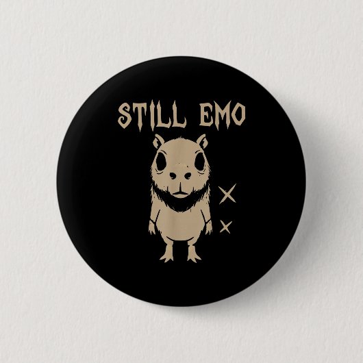 Emo Capybara Goth Punk Nog Steeds Emo Ronde Button 5,7 Cm (Voorkant)