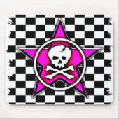 Emo Checkerboard Star & Skull Muismat (Voorkant)